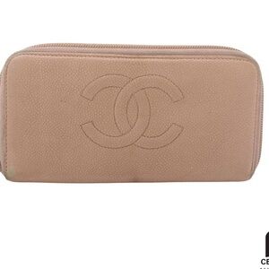 CHANEL Pink Caviar Zippy Wallet